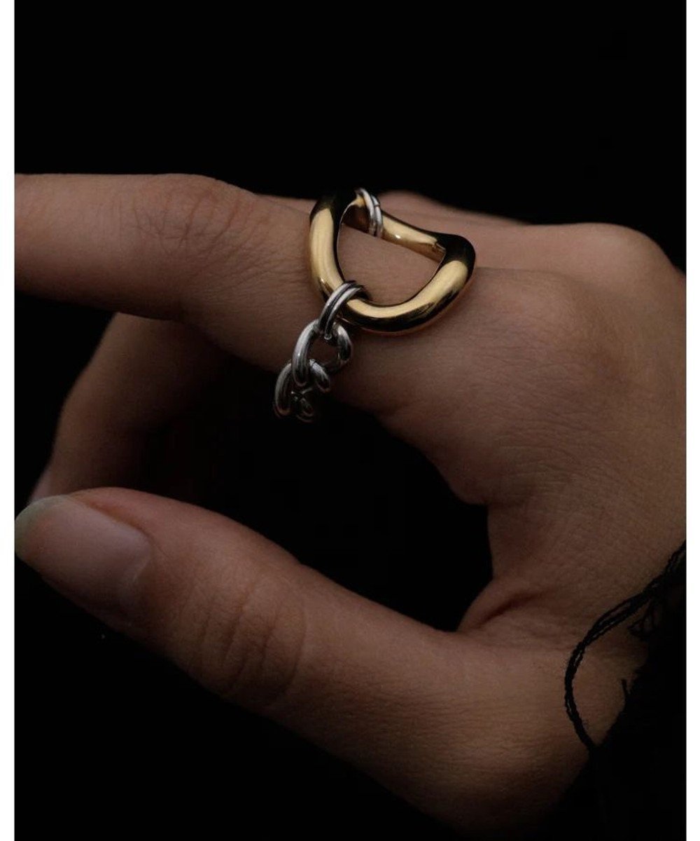 【シモエ/simoe】のHug Ring 01 インテリア・キッズ・メンズ・レディースファッション・服の通販 founy(ファニー) 　ファッション　Fashion　レディースファッション　Fashion for Women　アクセサリー　Fashion Accessories　エレガント 上品　Elegant　ジュエリー　Jewelry, Accessories　チェーン　Chain, Chain Strap　フープ　Hoop, Hoop Earrings　おすすめ　Recommended / Our Picks　シルバー×ゴールド|ID: prp329100004549664 ipo3291000000032728821