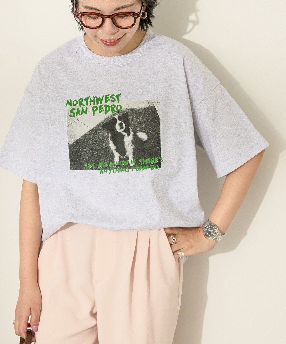 【アメリカンホリック/AMERICAN HOLIC】のDogフォトプリントTシャツ インテリア・キッズ・メンズ・レディースファッション・服の通販 founy(ファニー) 　ファッション　Fashion　レディースファッション　Fashion for Women　トップス・カットソー　Cut & Sew Tops　シャツ・ブラウス・オフィスカジュアル　Elegant Blouses & Button-Ups　ロングTシャツ・Tシャツ　Longline T-Shirts & Tees　カットソー・ベーシックTシャツ　Cut-and-Sewn Tops / Stretch Tees & Basics　おすすめ　Recommended / Our Picks　カットソー　Cut and Sewn Top　ビッグ　Big, Oversized　プリント　Print, Printed Pattern　ポケット　Pocket, Pocket Detail　夏　Summer　春　Spring　S/S・春夏　SS, Spring/Summer, Warm Season　犬　Dog　Gray Mixture|ID: prp329100004549685 ipo3291000000033640583