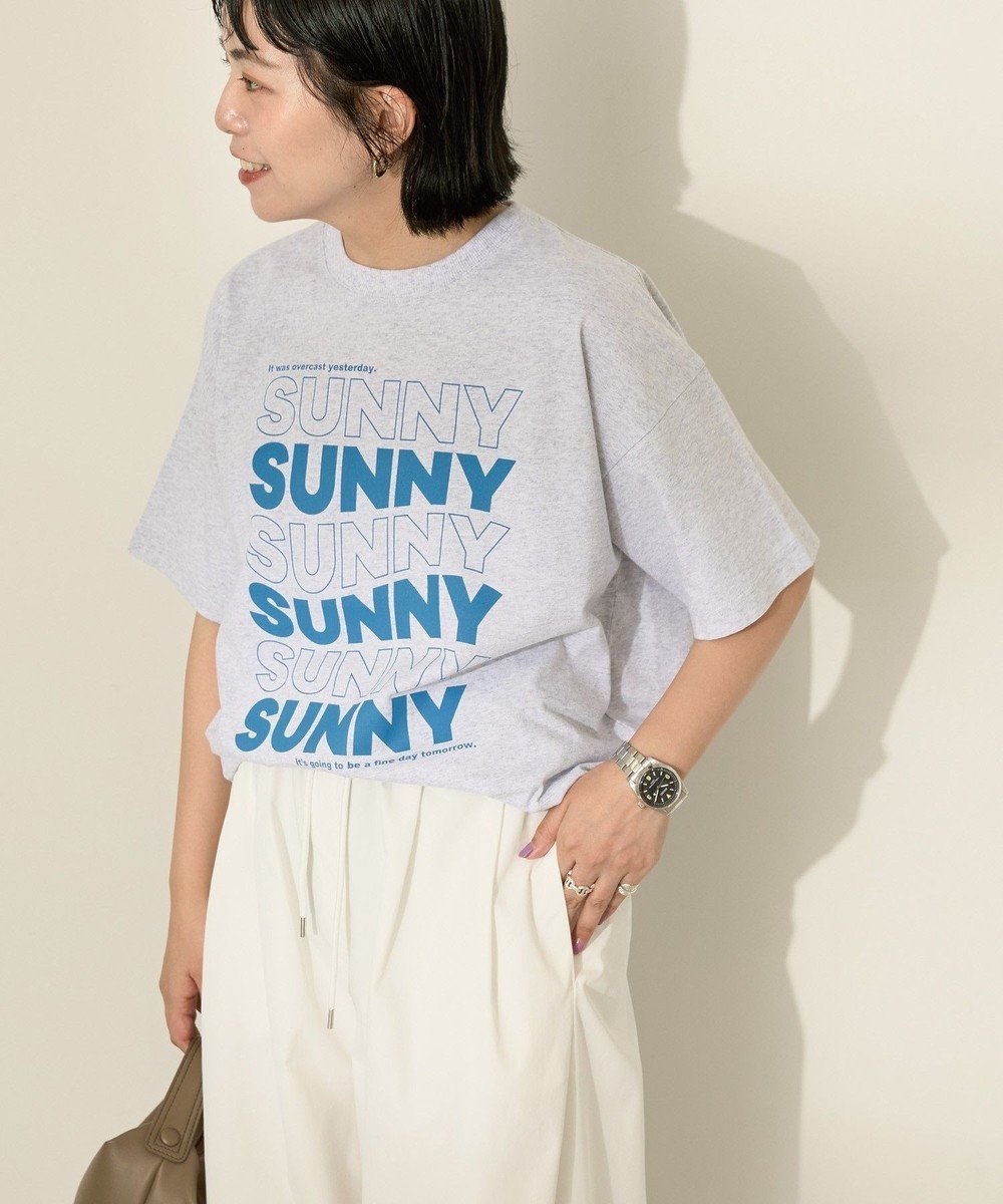 【アメリカンホリック/AMERICAN HOLIC】のSUNNY Tシャツ インテリア・キッズ・メンズ・レディースファッション・服の通販 founy(ファニー) 　ファッション　Fashion　レディースファッション　Fashion for Women　トップス・カットソー　Cut & Sew Tops　シャツ・ブラウス・オフィスカジュアル　Elegant Blouses & Button-Ups　ロングTシャツ・Tシャツ　Longline T-Shirts & Tees　カットソー・ベーシックTシャツ　Cut-and-Sewn Tops / Stretch Tees & Basics　おすすめ　Recommended / Our Picks　カットソー　Cut and Sewn Top　サマー　Summer, Summer Style　プリント　Print, Printed Pattern　ボックス　Boxy, Box Shape　ボトム　Bottoms, Lower Wear　ポケット　Pocket, Pocket Detail　夏　Summer　春　Spring　S/S・春夏　SS, Spring/Summer, Warm Season　Gray Mixture|ID: prp329100004549701 ipo3291000000033317075