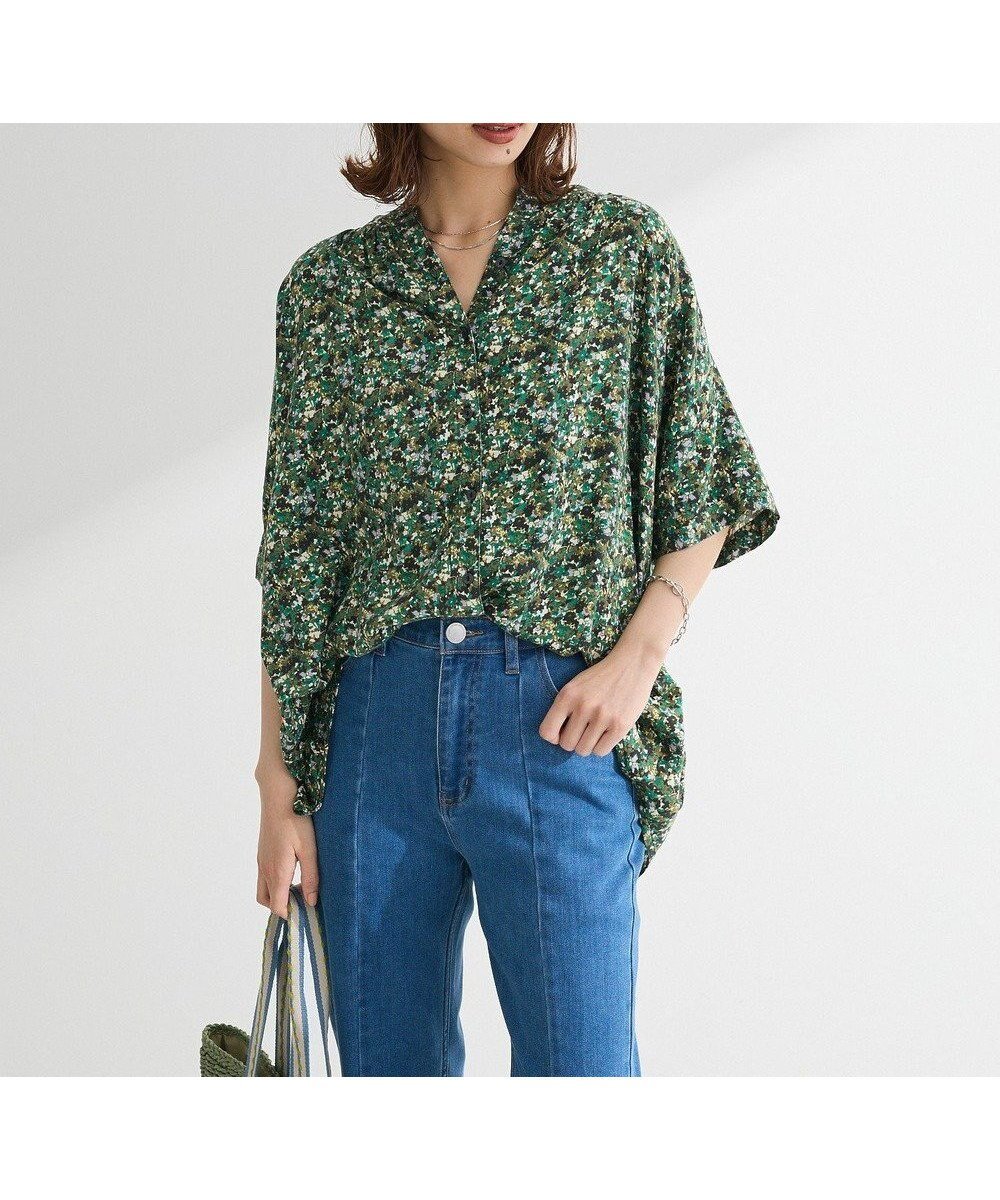 【グリーンパークス/Green Parks】のI アソート柄さらっとレーヨンブラウス インテリア・キッズ・メンズ・レディースファッション・服の通販 founy(ファニー) 　ファッション　Fashion　レディースファッション　Fashion for Women　トップス・カットソー　Cut & Sew Tops　シャツ・ブラウス・オフィスカジュアル　Elegant Blouses & Button-Ups　おすすめ　Recommended / Our Picks　シャーリング　Shirring, Ruched　ストライプ　Stripe, Striped Pattern　チェック　Check, Plaid, Tartan　プリント　Print, Printed Pattern　ポケット　Pocket, Pocket Detail　モチーフ　Motif, Design Theme　半袖　Short Sleeve, Half Sleeve　夏　Summer　春　Spring　S/S・春夏　SS, Spring/Summer, Warm Season　Flower|ID: prp329100004549805 ipo3291000000032329181