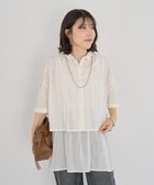 【グリーンパークス/Green Parks】のI SET2点 ギャザーシャツ+布帛インナー Off White|ID: prp329100004549809 ipo3291000000032332978