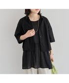 【グリーンパークス/Green Parks】のI SET2点 ギャザーシャツ+布帛インナー Black|ID: prp329100004549809 ipo3291000000032332979