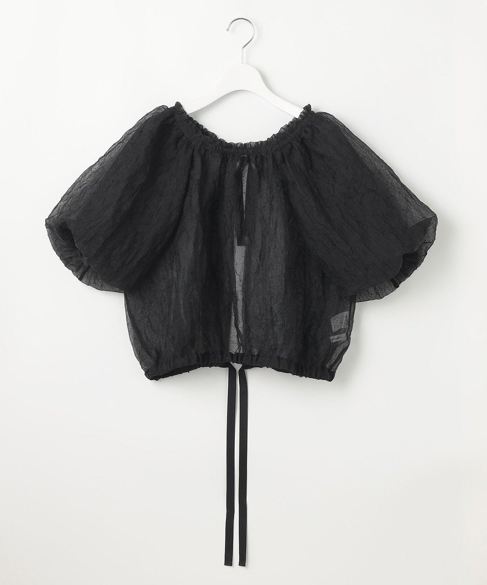 【23区/NIJYUSANKU】の【GOLD LABEL】シアーリンクル ブラウス インテリア・キッズ・メンズ・レディースファッション・服の通販 founy(ファニー) 　ファッション　Fashion　レディースファッション　Fashion for Women　トップス・カットソー　Cut & Sew Tops　シャツ・ブラウス・オフィスカジュアル　Elegant Blouses & Button-Ups　インナー　Innerwear　オーガンジー　Organza Fabric　春　Spring　秋　Autumn　カットソー　Cut and Sewn Top　クロップド　Cropped, Short Length　シアー　Sheer, See-Through　シンプル　Simple, Minimal　タンク　Tank Top, Sleeveless Top　フォルム　Silhouette, Form　別注　Limited Edition, Custom Order　リボン　Ribbon, Bow　S/S・春夏　SS, Spring/Summer, Warm Season　夏　Summer　2025年　2025　2025春夏・S/S　Spring/Summer 2025 SS25　ブラック系|ID: prp329100004549832 ipo3291000000033083539