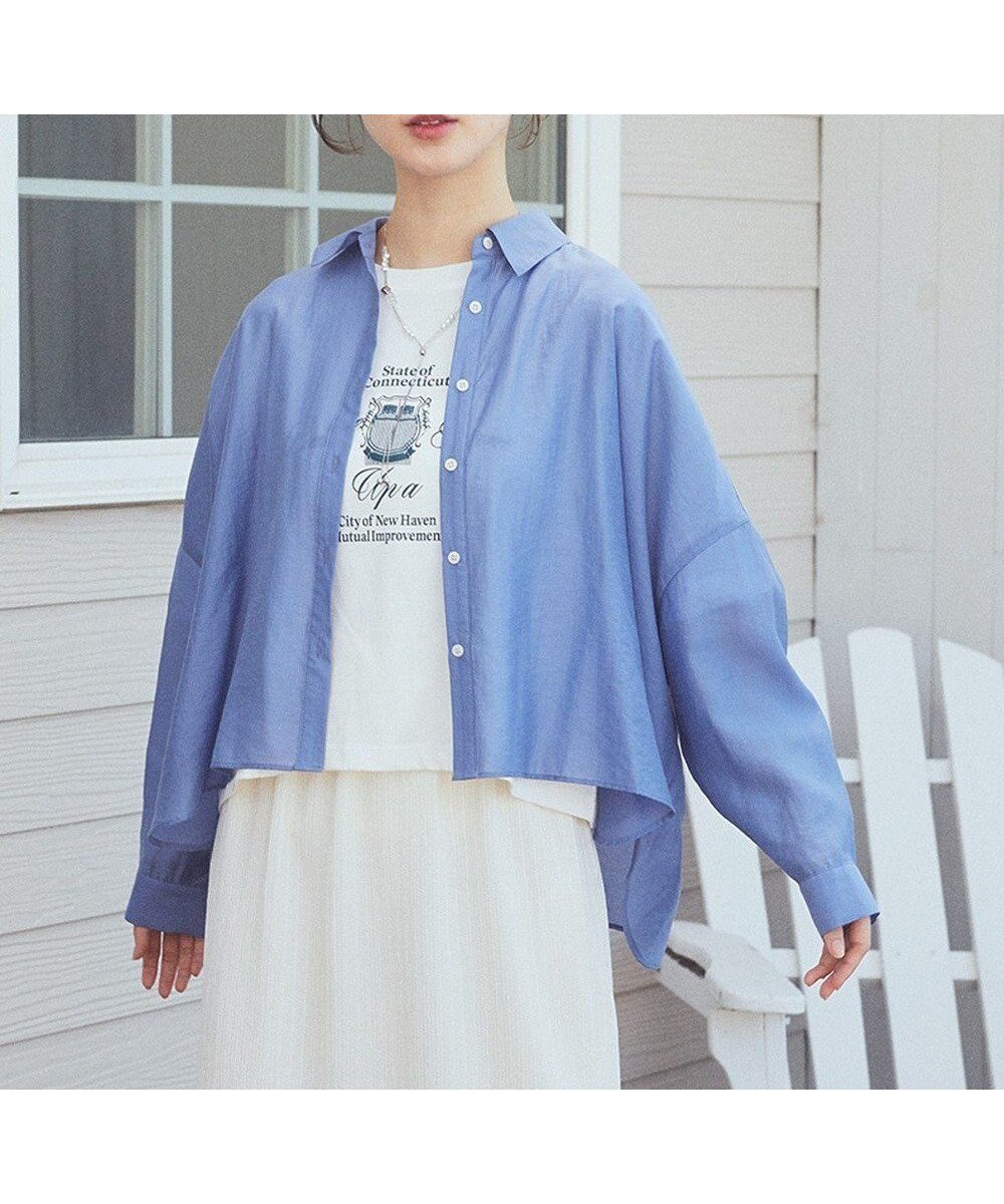 【アースミュージックアンドエコロジー/earth music&ecology】のワイドシルエットシアーシャツ 人気、トレンドファッション・服の通販 founy(ファニー) 　ファッション　Fashion　レディースファッション　Fashion for Women　トップス・カットソー　Cut & Sew Tops　シャツ・ブラウス・オフィスカジュアル　Elegant Blouses & Button-Ups　おすすめ　Recommended / Our Picks　エアリー　Airy Texture　シアー　Sheer, See-Through　ヘムライン　Hemline, Bottom Cut　ボトム　Bottoms, Lower Wear　ポケット　Pocket, Pocket Detail　ワイド　Wide, Wide Fit　エレガント 上品　Elegant　夏　Summer　春　Spring　S/S・春夏　SS, Spring/Summer, Warm Season　 other-1|ID: prp329100004549835 ipo3291000000032154929