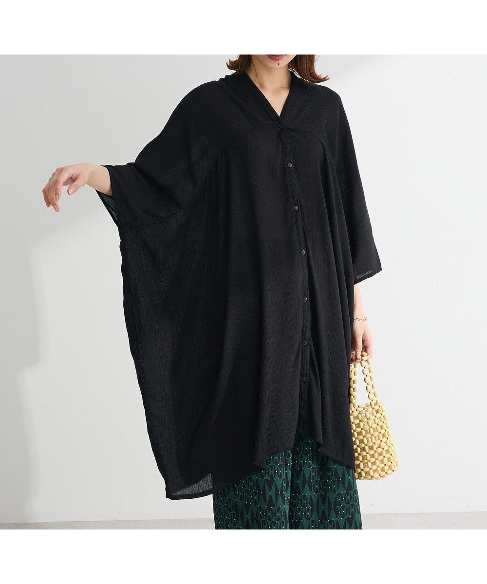 【グリーンパークス/Green Parks】のI レーヨンクレープチュニック インテリア・キッズ・メンズ・レディースファッション・服の通販 founy(ファニー) 　ファッション　Fashion　レディースファッション　Fashion for Women　ワンピース　Dresses　チュニック　Tunic Tops & Dresses　おすすめ　Recommended / Our Picks　シンプル　Simple, Minimal　ストライプ　Stripe, Striped Pattern　チュニック　Tunic, Long Top　ポケット　Pocket, Pocket Detail　夏　Summer　春　Spring　S/S・春夏　SS, Spring/Summer, Warm Season　Black|ID: prp329100004549838 ipo3291000000032319258