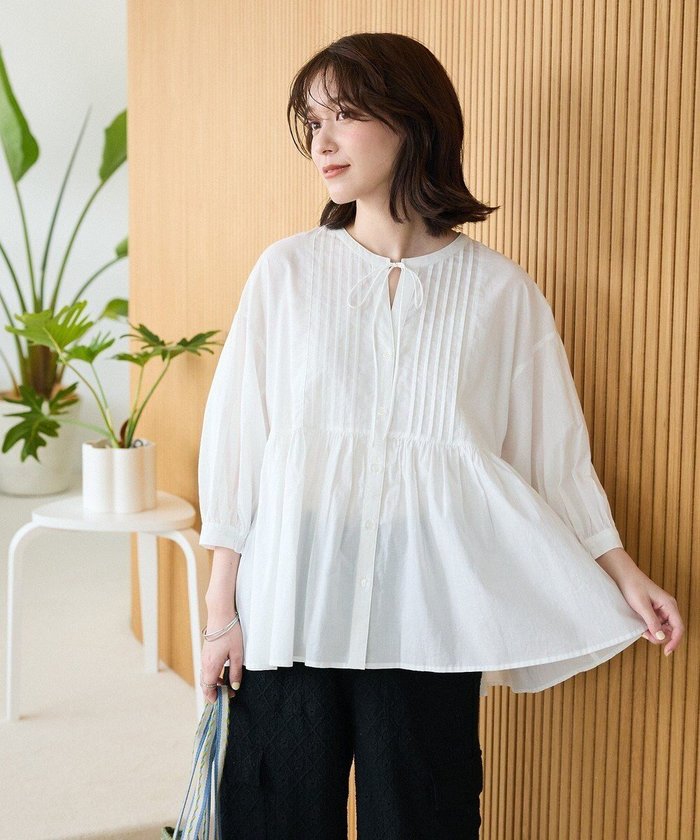 【グリーンパークス/Green Parks】のピンタックブラウス インテリア・キッズ・メンズ・レディースファッション・服の通販 founy(ファニー) https://founy.com/ ファッション Fashion レディースファッション WOMEN トップス・カットソー Tops/Tshirt シャツ/ブラウス Shirts/Blouses NEW・新作・新着・新入荷 New Arrivals ギャザー Gather テクスチャー Texture フレア Flare フロント Front ポケット Pocket 夏 Summer 春 Spring S/S・春夏 Ss・Spring/Summer 羽織 Haori |ID: prp329100004549873 ipo3291000000032155169