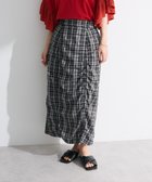 【グリーンパークス/Green Parks】のチェック柄シャーリングIラインスカート Black|ID: prp329100004549874 ipo3291000000032341284