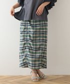 【グリーンパークス/Green Parks】のチェック柄シャーリングIラインスカート Green|ID: prp329100004549874 ipo3291000000032341285