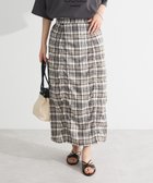 【グリーンパークス/Green Parks】のチェック柄シャーリングIラインスカート Khaki|ID: prp329100004549874 ipo3291000000032341287