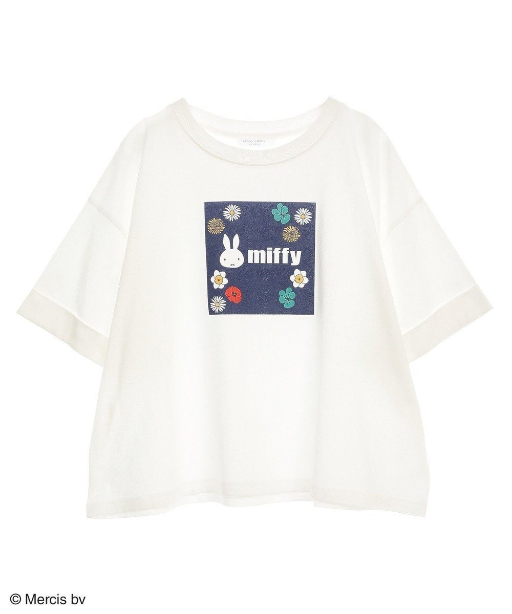 【グリーンパークス/Green Parks】のmiffy/フラワープリントTシャツ インテリア・キッズ・メンズ・レディースファッション・服の通販 founy(ファニー) 　ファッション　Fashion　レディースファッション　Fashion for Women　トップス・カットソー　Cut & Sew Tops　シャツ・ブラウス・オフィスカジュアル　Elegant Blouses & Button-Ups　ロングTシャツ・Tシャツ　Longline T-Shirts & Tees　カットソー・ベーシックTシャツ　Cut-and-Sewn Tops / Stretch Tees & Basics　花柄・フラワープリント・モチーフ　Floral Prints & Motifs / Flower Pattern Tops　おすすめ　Recommended / Our Picks　イラスト　Illustration　カットソー　Cut and Sewn Top　キャラクター　Character, Licensed Characters　ショルダー　Shoulder, Shoulder Strap　ドロップ　Drop Shoulder, Dropped Style　フラワー　Flower, Floral　フロント　Front, Front Design　プリント　Print, Printed Pattern　ボックス　Boxy, Box Shape　ボトム　Bottoms, Lower Wear　ポケット　Pocket, Pocket Detail　ロールアップ　Roll-Up, Cuffed Hem　夏　Summer　春　Spring　S/S・春夏　SS, Spring/Summer, Warm Season　Off White|ID: prp329100004549875 ipo3291000000032580610