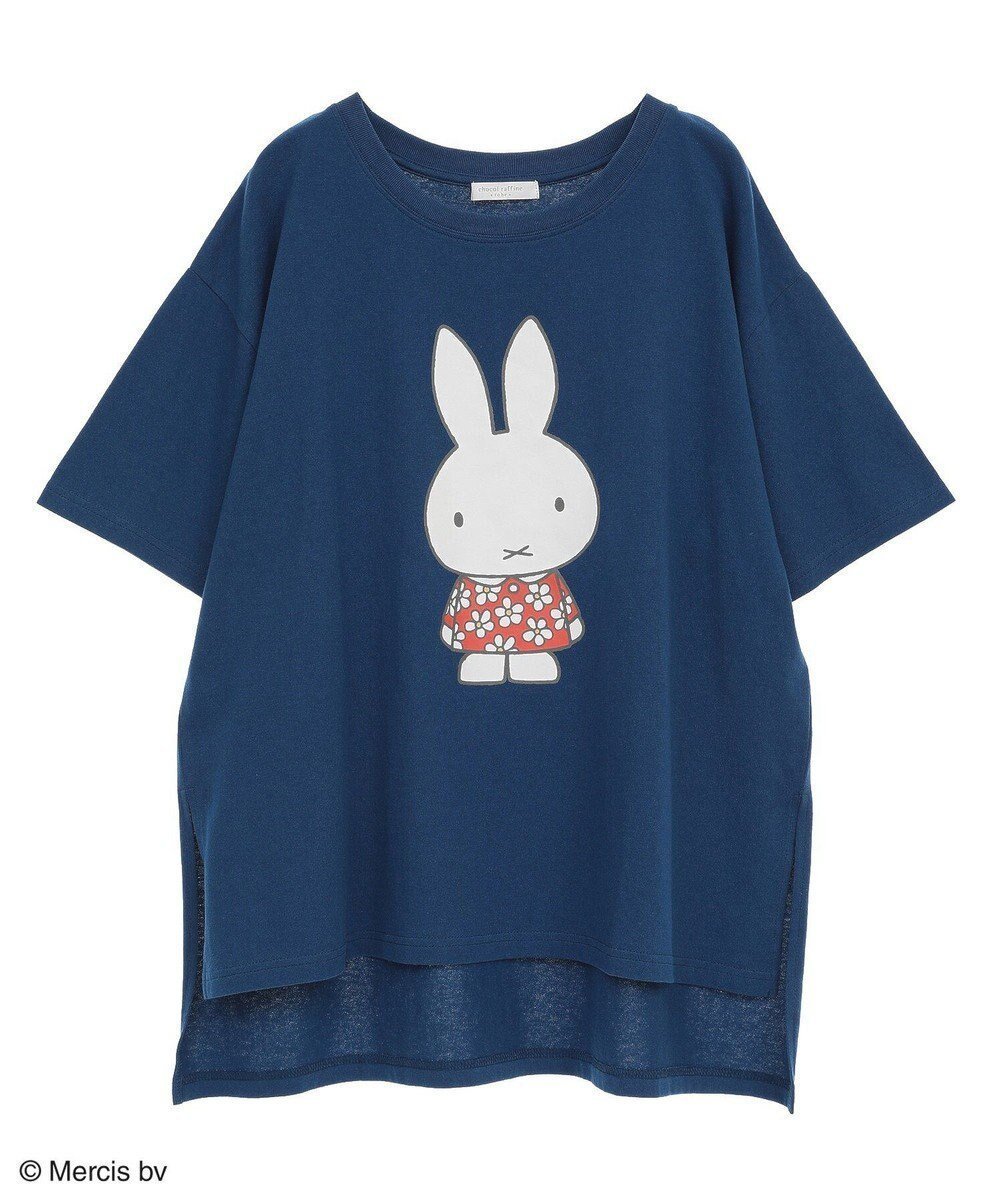 【グリーンパークス/Green Parks】のmiffy/miffyプリントTシャツ インテリア・キッズ・メンズ・レディースファッション・服の通販 founy(ファニー) 　ファッション　Fashion　レディースファッション　Fashion for Women　トップス・カットソー　Cut & Sew Tops　シャツ・ブラウス・オフィスカジュアル　Elegant Blouses & Button-Ups　ロングTシャツ・Tシャツ　Longline T-Shirts & Tees　カットソー・ベーシックTシャツ　Cut-and-Sewn Tops / Stretch Tees & Basics　イラスト　Illustration　カットソー　Cut and Sewn Top　プリント　Print, Printed Pattern　ボトム　Bottoms, Lower Wear　ポケット　Pocket, Pocket Detail　夏　Summer　春　Spring　S/S・春夏　SS, Spring/Summer, Warm Season　Navy|ID: prp329100004549877 ipo3291000000032155204