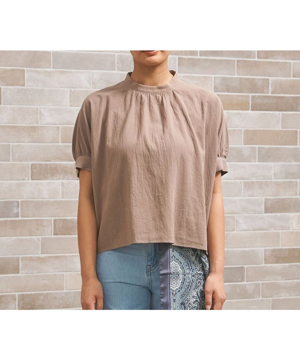 【ジェイプレスヨークストリート/J.PRESS YORK STREET】の【WOMEN】バックドレープドルマン ブラウス インテリア・キッズ・メンズ・レディースファッション・服の通販 founy(ファニー) 　ファッション　Fashion　レディースファッション　Fashion for Women　トップス・カットソー　Cut & Sew Tops　シャツ・ブラウス・オフィスカジュアル　Elegant Blouses & Button-Ups　春　Spring　ギャザー　Gathered, Ruffled　シンプル　Simple, Minimal　ドレープ　Drape, Draping Fabric　バランス　Balance, Style Balance　リラックス　Relax, Relaxed Fit　S/S・春夏　SS, Spring/Summer, Warm Season　夏　Summer　ブラウン系|ID: prp329100004549888 ipo3291000000033247710