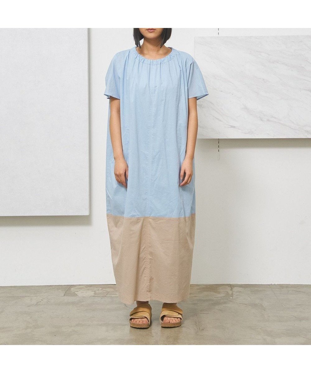【ジェイプレスヨークストリート/J.PRESS YORK STREET】の【WOMEN】バイカラー ワンピース インテリア・キッズ・メンズ・レディースファッション・服の通販 founy(ファニー) 　ファッション　Fashion　レディースファッション　Ladies' Fashion Online　ワンピース　Dress　アクセサリー　Accessories　春　Spring　サンダル　Sandals　シンプル　Simple　リボン　Ribbon　リラックス　Relax　S/S・春夏　Ss・Spring/Summer　夏　Summer　エレガント 上品　Elegant　サックスブルー系1|ID: prp329100004549895 ipo3291000000032548563