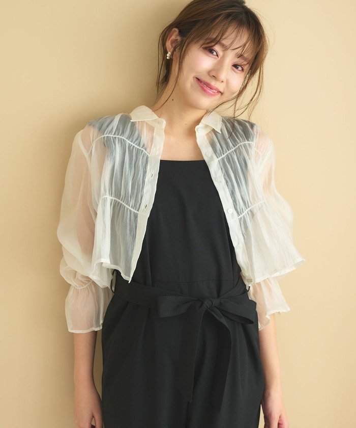 【フェルゥ/Feroux】の【洗える】シャーリングシアー シャツ インテリア・キッズ・メンズ・レディースファッション・服の通販 founy(ファニー) https://founy.com/ ファッション Fashion レディースファッション Fashion for Women トップス・カットソー Cut & Sew Tops シャツ・ブラウス・オフィスカジュアル Elegant Blouses & Button-Ups おすすめ Recommended / Our Picks オーガンジー Organza Fabric ギャザー Gathered, Ruffled ショート Short, Short Length スリーブ Sleeve, Long Sleeve / Short Sleeve トレンド Trend, Trending Now フェミニン Feminine, Girly エレガント 上品 Elegant 夏 Summer 春 Spring S/S・春夏 SS, Spring/Summer, Warm Season 洗える Machine Washable |ID: prp329100004550037 ipo3291000000034767538