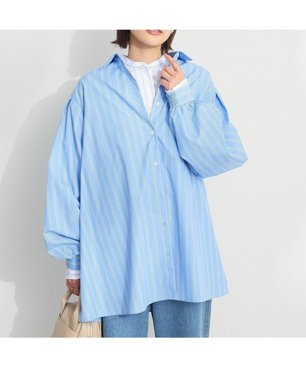 【クラフトスタンダードブティック/CRAFT STANDARD BOUTIQUE】のシワ軽減/イージーケアビッグシャツ インテリア・キッズ・メンズ・レディースファッション・服の通販 founy(ファニー) 　ファッション　Fashion　レディースファッション　Ladies' Fashion Online　トップス・カットソー　Tops/Tshirt　シャツ/ブラウス　Shirts/Blouses　インナー　Inner　春　Spring　シンプル　Simple　スウェット　Sweat　トレンド　Trend　ビッグ　Big　フォルム　Form　ポケット　Pocket　S/S・春夏　Ss・Spring/Summer　夏　Summer　2025年　2025　2025春夏・S/S　Ss,Spring/Summer,2025　Stripe Sax|ID: prp329100004550107 ipo3291000000032580604