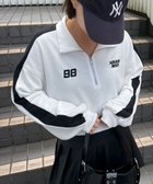 【ウィゴー/WEGO】の刺繍ハーフジップショートスウェット ホワイト|ID: prp329100004550179 ipo3291000000033660754