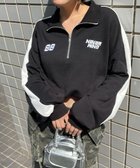【ウィゴー/WEGO】の刺繍ハーフジップショートスウェット ブラック|ID: prp329100004550179 ipo3291000000033660756