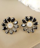 【ティアクラッセ/Tiaclasse】の【金属アレルギー対応】ブラックフラワーピアス ゴールド|ID: prp329100004550190 ipo3291000000032580161