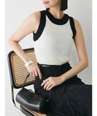 【グリーンパークス/Green Parks】のデザインヘム配色ニットタンクトップ Off White|ID: prp329100004550232 ipo3291000000032873669