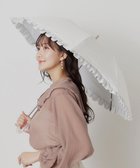 【ムーンバット/MOONBAT】の【一級遮光/晴雨兼用】LANVIN en Bleu (ランバン オン ブルー) 折りたたみ日傘 シャイニーフリル 遮光 遮熱 UV オフホワイト|ID: prp329100004550365 ipo3291000000032551187