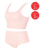 【ウィング/Wing】の【AnyAnyインナー】使いきり下着 ハーフトップ3枚+ショーツ3枚 伸びのよい素材でやさしくフィット ウイング/ワコール CW1000 ピンク|ID: prp329100004550378 ipo3291000000034270345