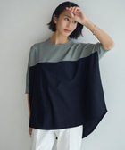 【アイシービー/iCB】の【新色追加・接触冷感・UVカット・洗える】 ヴィスコースナイロンハイゲージ 半袖プルオーバー ティールグレー×ネイビー系|ID: prp329100004550426 ipo3291000000032663333