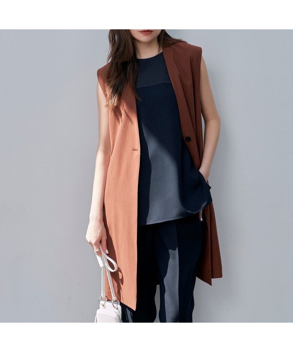 【アイシービー/iCB】の【洗える】T/Rドライリネン ジレ インテリア・キッズ・メンズ・レディースファッション・服の通販 founy(ファニー) 　ファッション　Fashion　レディースファッション　Fashion for Women　アウター　Coat / Outerwear Collection　トップス・カットソー　Cut & Sew Tops　ベスト&ジレ / 重ね着スタイル　Vests & Gilets　春　Spring　洗える　Machine Washable　ストレッチ　Stretch, Stretchy Fabric　ベスト　Vest, Waistcoat　ポケット　Pocket, Pocket Detail　ミドル　Middle Length, Mid Height　リネン　Linen, Linen Fabric　S/S・春夏　SS, Spring/Summer, Warm Season　夏　Summer　2024年　2024　2024春夏・S/S　Spring/Summer 2024 SS24　マルーン系|ID: prp329100004550442 ipo3291000000033590866