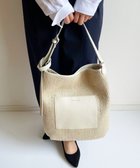 【エクエル ル スティル デヴィ/Hekher Le Style de Vie】の【日本製 / A4サイズ対応 / 3WAY】ジュート×牛革 ショルダーバッグ large ホワイト|ID: prp329100004550488 ipo3291000000032583544