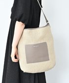 【エクエル ル スティル デヴィ/Hekher Le Style de Vie】の【日本製 / A4サイズ対応 / 3WAY】ジュート×牛革 ショルダーバッグ large グレージュ|ID: prp329100004550488 ipo3291000000032583549