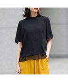 【アイシービー/iCB】の【UVケア・洗える】BackSatinAmunzen シフォンコンビブラウス ブラック×ブラック系|ID: prp329100004550495 ipo3291000000032605666
