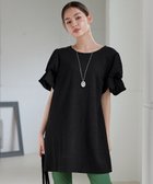 【ティアクラッセ/Tiaclasse】の【洗える】変形バルーンスリーブカットソーチュニック ブラック|ID: prp329100004550496 ipo3291000000032160000