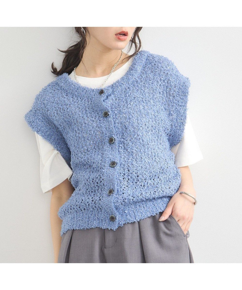 【アースミュージックアンドエコロジー/earth music&ecology】のファンシーヤーンベスト インテリア・キッズ・メンズ・レディースファッション・服の通販 founy(ファニー) ファッション Fashion レディースファッション Fashion for Women アウター Coat / Outerwear Collection トップス・カットソー Cut & Sew Tops ベスト&ジレ / 重ね着スタイル Vests & Gilets おすすめ Recommended / Our Picks ベスト Vest, Waistcoat ポケット Pocket, Pocket Detail 夏 Summer 春 Spring S/S・春夏 SS, Spring/Summer, Warm Season 羽織 Haori, Light Jacket Blue|ID: prp329100004550497 ipo3291000000034272053