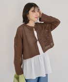 【グリーンパークス/Green Parks】のI 前後2way メッシュショート丈カーディガン 人気、トレンドファッション・服の通販 founy(ファニー) ファッション Fashion レディースファッション Fashion for Women トップス・カットソー Cut & Sew Tops カーディガン・羽織り Layered Style Cardigans おすすめ Recommended / Our Picks カーディガン Cardigan, Knitwear ショート Short, Short Length ポケット Pocket, Pocket Detail メッシュ Mesh, Net Fabric ワイド Wide, Wide Fit 夏 Summer 春 Spring S/S・春夏 SS, Spring/Summer, Warm Season thumbnail Brown|ID: prp329100004550503 ipo3291000000032160049