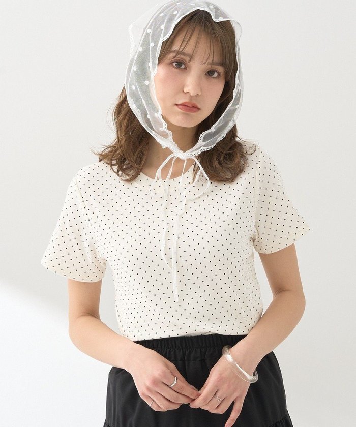 【アースミュージックアンドエコロジー/earth music&ecology】のドットプリントTシャツ インテリア・キッズ・メンズ・レディースファッション・服の通販 founy(ファニー) https://founy.com/ ファッション Fashion レディースファッション Fashion for Women トップス・カットソー Cut & Sew Tops シャツ・ブラウス・オフィスカジュアル Elegant Blouses & Button-Ups ロングTシャツ・Tシャツ Longline T-Shirts & Tees カットソー・ベーシックTシャツ Cut-and-Sewn Tops / Stretch Tees & Basics アクセサリー Fashion Accessories カットソー Cut and Sewn Top コンパクト Compact, Small Size スカーフ Scarf, Neckwear ドット Polka Dot, Dot Pattern プリント Print, Printed Pattern ポケット Pocket, Pocket Detail レース Lace, Lace Fabric 今季 This Season, Current Season 夏 Summer 春 Spring S/S・春夏 SS, Spring/Summer, Warm Season |ID: prp329100004550504 ipo3291000000033491792
