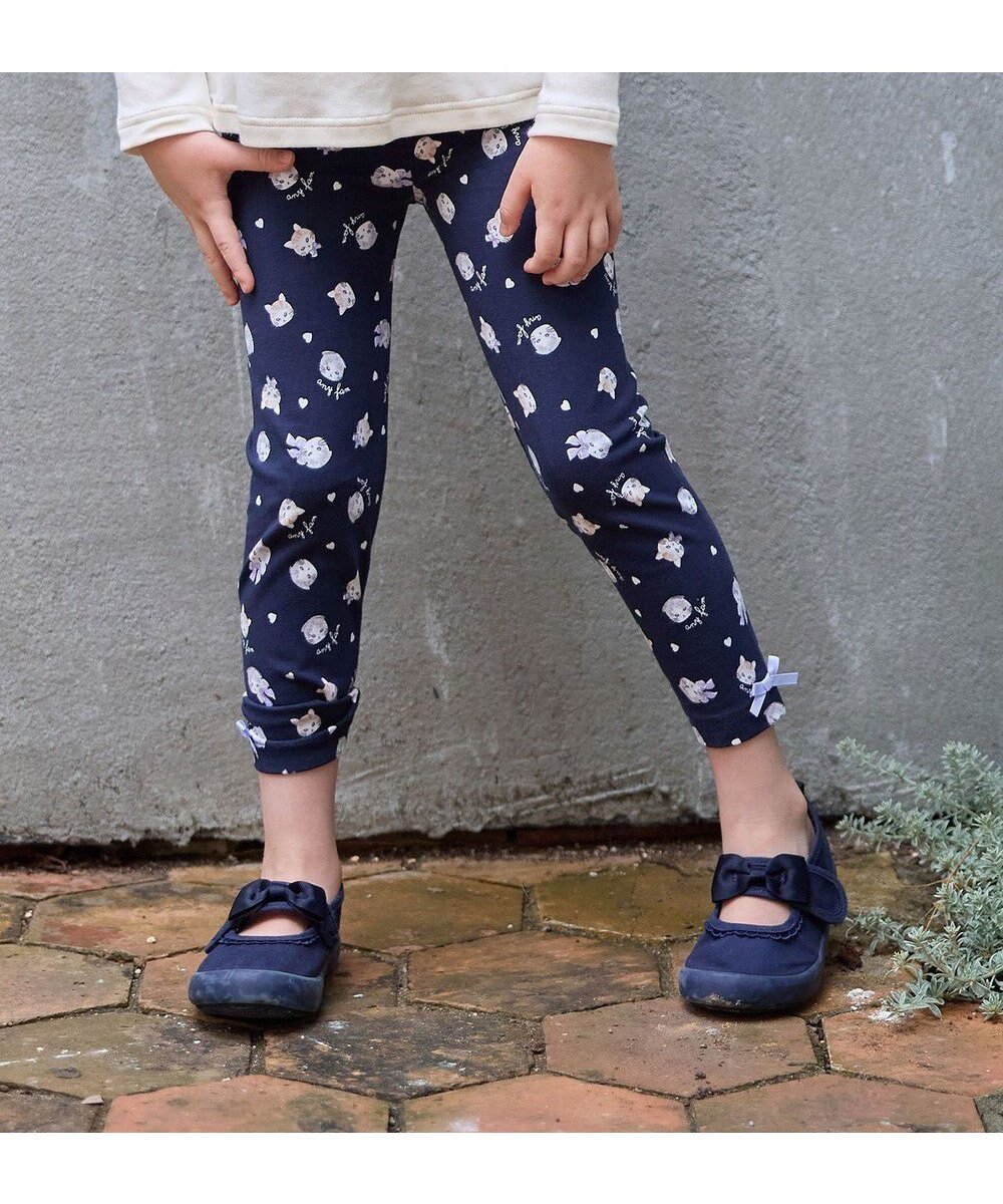 【エニファム/any FAM / KIDS】の総柄プリントレギンス インテリア・キッズ・メンズ・レディースファッション・服の通販 founy(ファニー) 　ファッション　Fashion　キッズファッション　Fashion for Kids　アニマル　Animal Print　ストレッチ　Stretch, Stretchy Fabric　スマホ　Smartphone, Mobile Device　トレンド　Trend, Trending Now　定番　Standard, Basic Item　人気　Popular, Best Seller　フィット　Fit, Slim Fit　プリント　Print, Printed Pattern　ポケット　Pocket, Pocket Detail　レギンス　Leggings, Stretch Pants　プチプライス・低価格　Affordable / Budget Price　ネイビー×ネコ|ID: prp329100004551065 ipo3291000000032717866