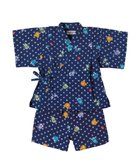 【ミキハウスホットビスケッツ/MIKI HOUSE HOT BISCUITS / KIDS】の【80-110cm】二重織ガーゼ 昆虫柄ビーンズくん甚平スーツ 紺|ID: prp329100004551097 ipo3291000000032717805