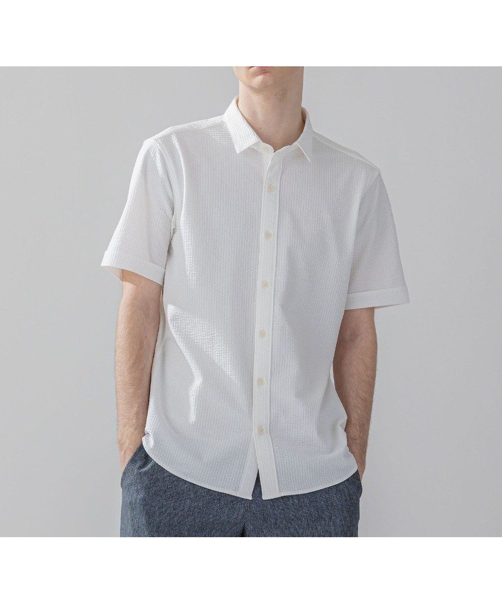 【ジョゼフ オム/JOSEPH HOMME / MEN】の【WEB・一部店舗限定】 ドライサッカーストレッチ 半袖レギュラーカラーシャツ 人気、トレンドファッション・服の通販 founy(ファニー) 　ファッション　Fashion　メンズファッション　Fashion for Men　トップス・カットソー　Cut & Sew Tops　メンズシャツ　Shirts　インナー　Innerwear　サッカー　Seersucker, Summer Fabric　シンプル　Simple, Minimal　スペシャル　Special, Limited Edition　ポケット　Pocket, Pocket Detail　レギュラー　Regular, Standard Fit　半袖　Short Sleeve, Half Sleeve　夏　Summer　春　Spring　S/S・春夏　SS, Spring/Summer, Warm Season　無地　Plain, Solid Color　 other-1|ID: prp329100004551112 ipo3291000000032977697