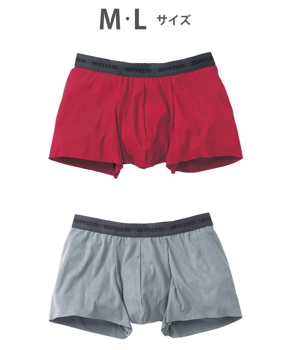 【ワコール/Wacoal / MEN】のボクサーパンツ 2枚セット 【オーガニック綿混ボクサー】 快適 吸汗速乾 抗菌防臭 やさしい肌あたり フリーカッティング(裾部分) 環境に配慮 前閉じ GT2310 /ブロス バイ ワコールメン インテリア・キッズ・メンズ・レディースファッション・服の通販 founy(ファニー) 　ファッション　Fashion　メンズファッション　Men's Style Online　ボトムス　Bottoms/Men　アンダー　Under　オーガニック　Organic　カッティング　Cutting　抗菌　Antibacterial　フラット　Flat　フロント　Front　ワイン|ID: prp329100004551165 ipo3291000000032499873