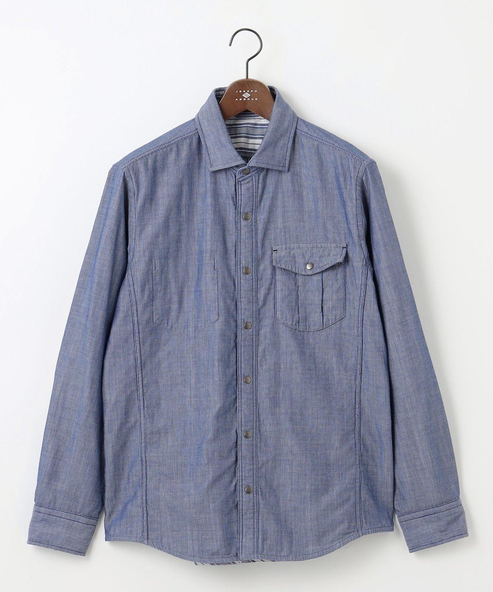 【ジョセフ アブード/JOSEPH ABBOUD / MEN】の【25SS・2WAY】リバーシブルシャツ インテリア・キッズ・メンズ・レディースファッション・服の通販 founy(ファニー) 　ファッション　Fashion　メンズファッション　Men's Style Online　トップス・カットソー　Tops/Tshirt/Men　シャツ　Shirts　2025年　2025　2025春夏・S/S　Ss,Spring/Summer,2025　シャンブレー　Chambray　ストライプ　Stripe　ドット　Dot　パターン　Pattern　ワイヤー　Wire　夏　Summer　定番　Standard　春　Spring　S/S・春夏　Ss・Spring/Summer　無地　Plain Color　サックスブルー系|ID: prp329100004551174 ipo3291000000032662521