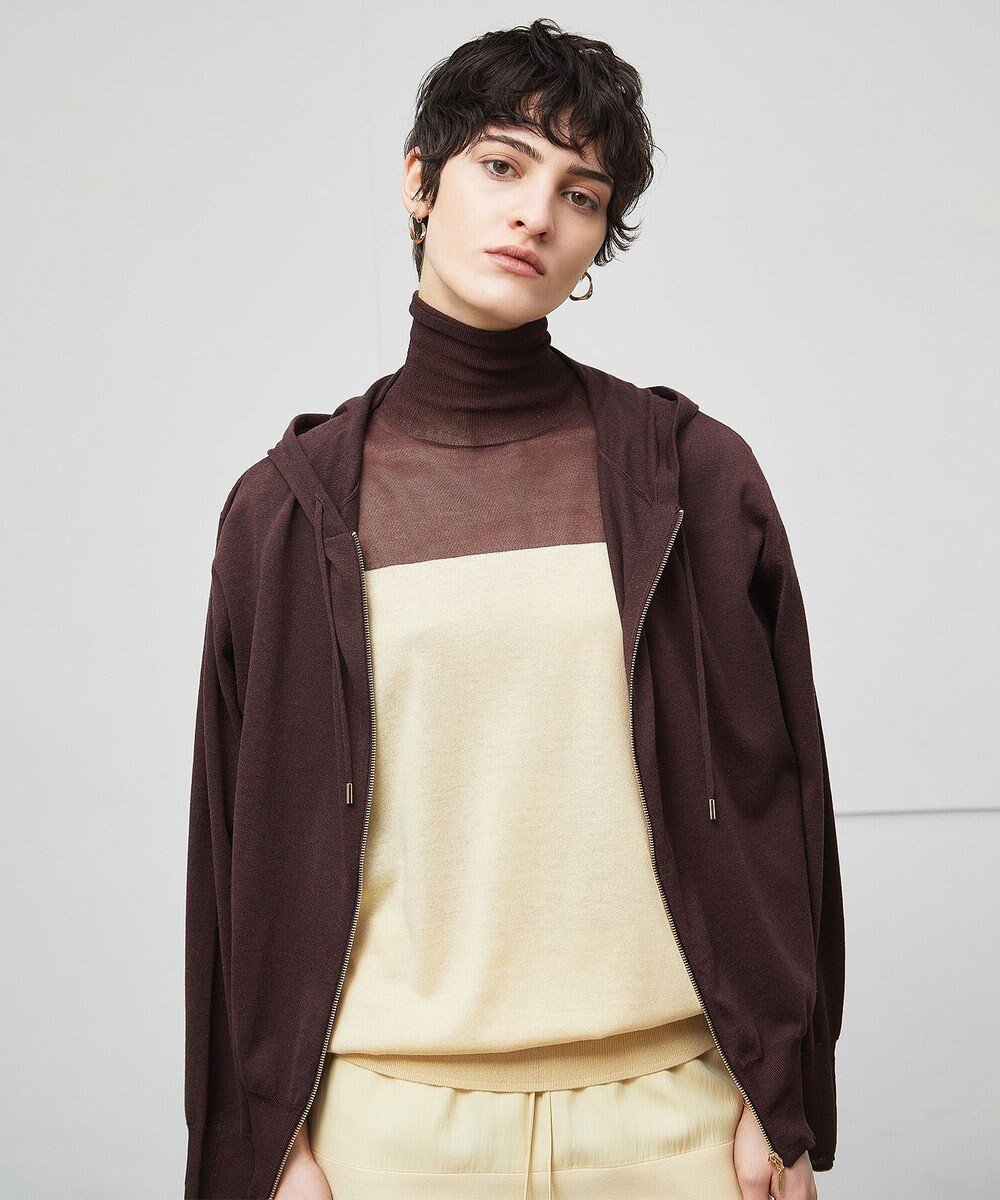 【ベイジ,/BEIGE,】の【洗える】CARNOT / ニットパーカー インテリア・キッズ・メンズ・レディースファッション・服の通販 founy(ファニー) 　ファッション　Fashion　レディースファッション　Fashion for Women　トップス・カットソー　Cut & Sew Tops　ニット　Knit Tops & Sweaters　レディースパーカー・カジュアルフーディー　Casual Hoodies & Sweatshirts　アクセサリー　Fashion Accessories　アンサンブル　Ensemble Set　春　Spring　洗える　Machine Washable　シアー　Sheer, See-Through　シルク　Silk, 100% Silk　ストレッチ　Stretch, Stretchy Fabric　セーター　Sweater, Knitwear　ドレープ　Drape, Draping Fabric　パーカー　Hoodie, Parka　S/S・春夏　SS, Spring/Summer, Warm Season　夏　Summer　Bordeaux|ID: prp329100004551271 ipo3291000000032685911