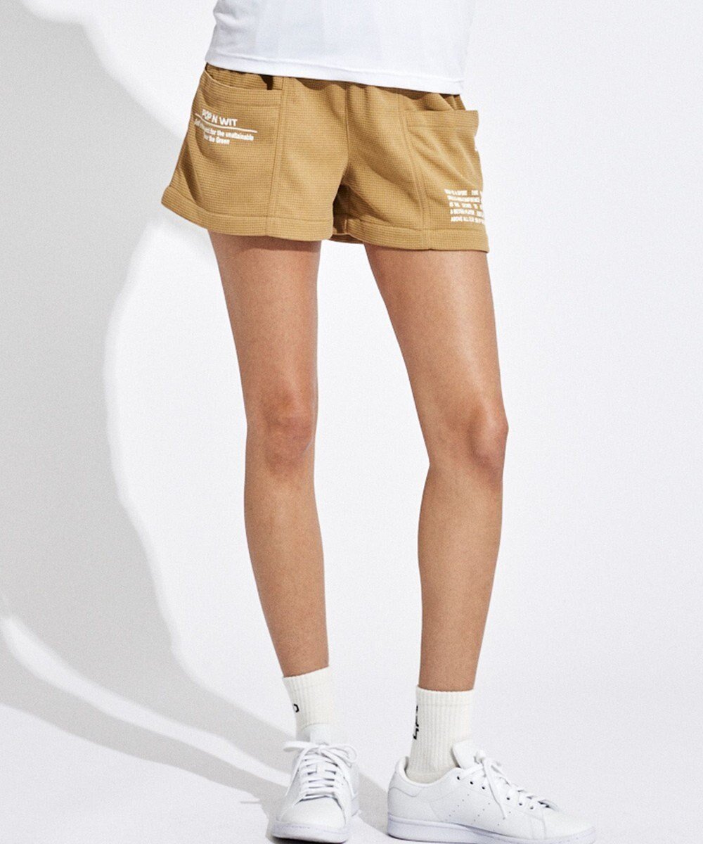 【ピーダブリュサーキュラス/PW CIRCULUS】の【WOMEN】ワッフルショーツ ゴルフウェア レディース インテリア・キッズ・メンズ・レディースファッション・服の通販 founy(ファニー) 　ファッション　Fashion　レディースファッション　Fashion for Women　パンツ　Pants & Trousers　クール　Cool, Chic　ゴルフ　Golf　ショーツ　Shorts, Short Pants　スポーティ　Sporty, Casual Athletic　プリント　Print, Printed Pattern　ポケット　Pocket, Pocket Detail　ワッフル　Waffle, Waffle Knit　夏　Summer　春　Spring　S/S・春夏　SS, Spring/Summer, Warm Season　ベージュ系|ID: prp329100004551313 ipo3291000000034221489