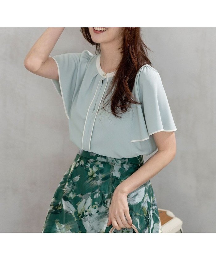 【エニィ スィス/any SiS】の【洗える】バイカラーフレア ブラウス インテリア・キッズ・メンズ・レディースファッション・服の通販 founy(ファニー) https://founy.com/ ファッション Fashion レディースファッション Fashion for Women トップス・カットソー Cut & Sew Tops シャツ・ブラウス・オフィスカジュアル Elegant Blouses & Button-Ups おすすめ Recommended / Our Picks ウォッシャブル Machine Washable シンプル Simple, Minimal ジャケット Jacket, Outerwear ジョーゼット Georgette, Semi-Sheer Fabric フレア Flare, Flared フロント Front, Front Design エレガント 上品 Elegant 夏 Summer 定番 Standard, Basic Item 新作・新入荷 New Arrivals / New In 春 Spring S/S・春夏 SS, Spring/Summer, Warm Season 洗える Machine Washable |ID: prp329100004551478 ipo3291000000034295434