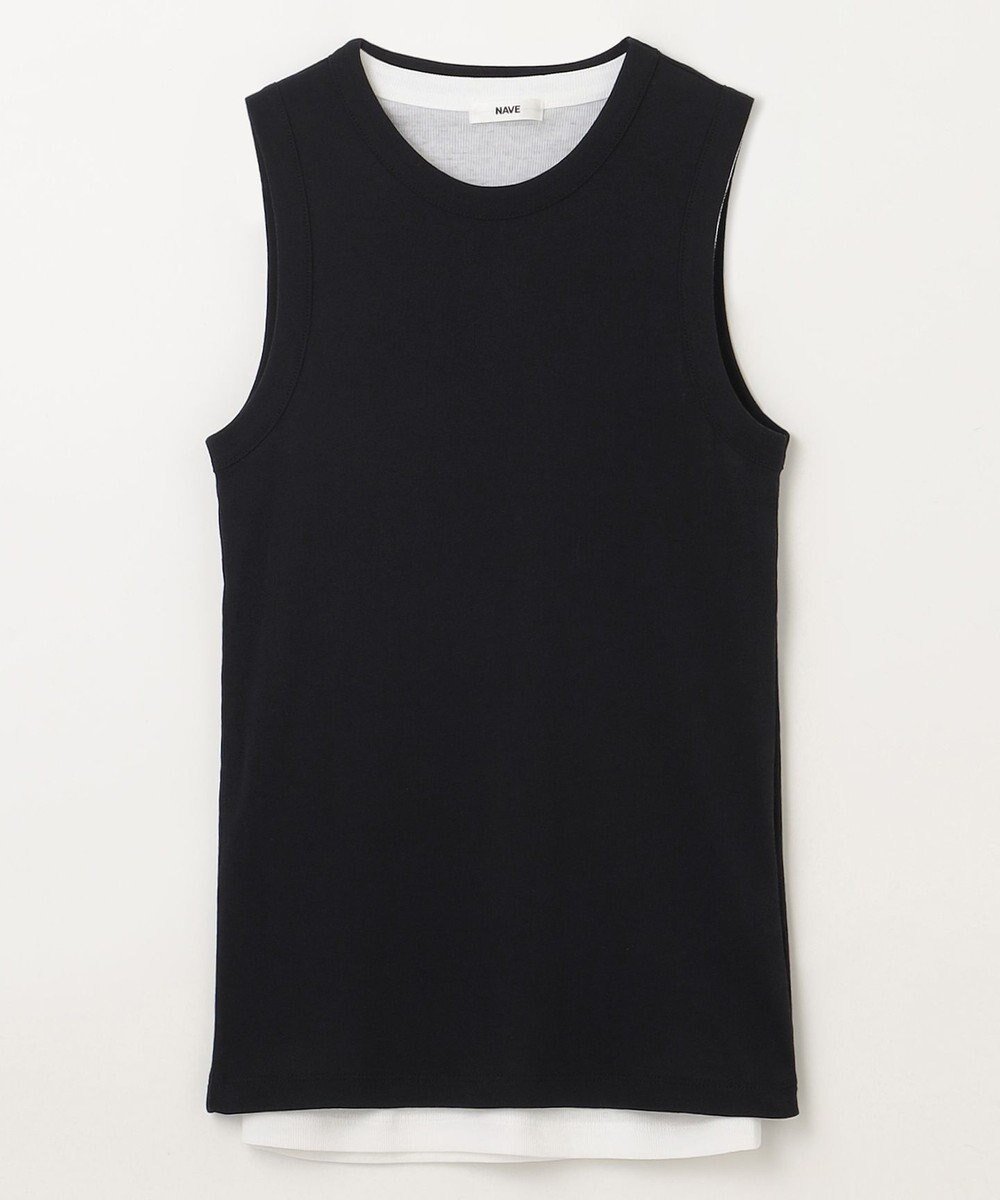 【ネイヴ/NAVE】の【Nave・otona MUSE別注/洗える】レイヤードカットソー 2枚セット インテリア・キッズ・メンズ・レディースファッション・服の通販 founy(ファニー) 　ファッション　Fashion　レディースファッション　Fashion for Women　トップス・カットソー　Cut & Sew Tops　シャツ・ブラウス・オフィスカジュアル　Elegant Blouses & Button-Ups　ロングTシャツ・Tシャツ　Longline T-Shirts & Tees　カットソー・ベーシックTシャツ　Cut-and-Sewn Tops / Stretch Tees & Basics　インナー　Innerwear　春　Spring　洗える　Machine Washable　カットソー　Cut and Sewn Top　コラボ　Collaboration, Collab　シアー　Sheer, See-Through　ストレッチ　Stretch, Stretchy Fabric　タンク　Tank Top, Sleeveless Top　テレコ　Ribbed, Rib Stitch　パターン　Pattern, Design Print　別注　Limited Edition, Custom Order　S/S・春夏　SS, Spring/Summer, Warm Season　夏　Summer　ブラック系|ID: prp329100004551502 ipo3291000000034250354
