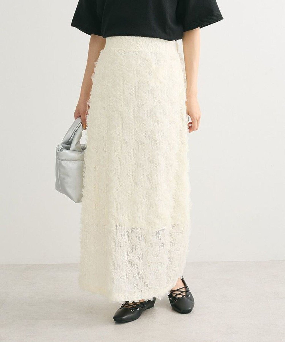 【グリーンパークス/Green Parks】のチュールフリルIラインスカート インテリア・キッズ・メンズ・レディースファッション・服の通販 founy(ファニー) 　ファッション　Fashion　レディースファッション　Fashion for Women　スカート　Skirts　おすすめ　Recommended / Our Picks　ウェーブ　Wavy Pattern　シンプル　Simple, Minimal　スリット　Slit, Slit Detail　トレンド　Trend, Trending Now　ポケット　Pocket, Pocket Detail　A/W・秋冬　Autumn/Winter　Ivory|ID: prp329100004551795 ipo3291000000033674357