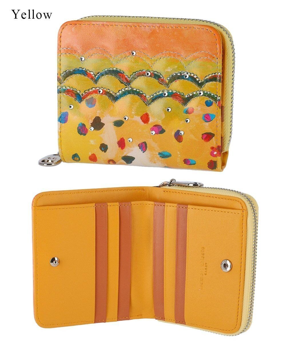【ツモリチサト キャリー/tsumori chisato CARRY】のカラフルレオパード ラウンドファスナー 2つ折り財布 インテリア・キッズ・メンズ・レディースファッション・服の通販 founy(ファニー) 　ファッション　Fashion　レディースファッション　Ladies' Fashion Online　財布　Wallets　イエロー　Yellow　グラデーション　Gradation　ネコ　Cat　ヒョウ　Leopard　ビジュー　Bijou　ラウンド　Round　手描き　Hand Drawn　財布　Wallet　イエロー|ID: prp329100004551902 ipo3291000000032583096