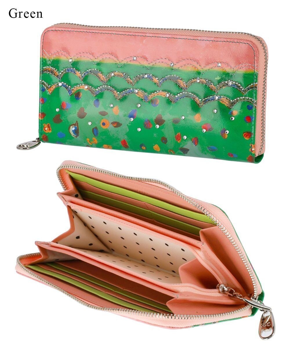 【ツモリチサト キャリー/tsumori chisato CARRY】のカラフルレオパード ラウンドファスナー長財布 インテリア・キッズ・メンズ・レディースファッション・服の通販 founy(ファニー) 　ファッション　Fashion　レディースファッション　Ladies' Fashion Online　財布　Wallets　イエロー　Yellow　エレガント 上品　Elegant　グラデーション　Gradation　ネコ　Cat　ヒョウ　Leopard　ビジュー　Bijou　ポケット　Pocket　ラウンド　Round　手描き　Hand Drawn　財布　Wallet　グリーン|ID: prp329100004551906 ipo3291000000032583105