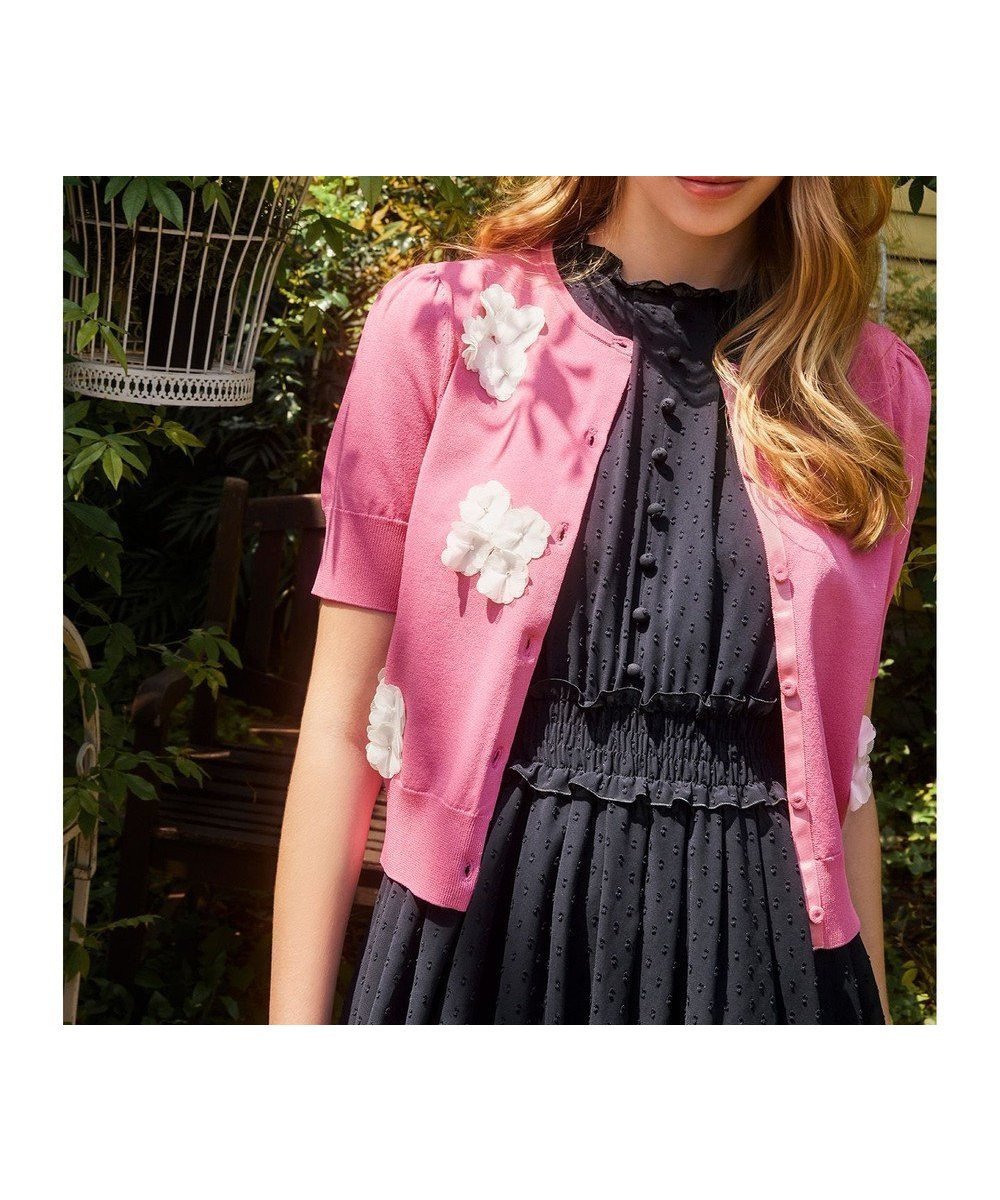 【トッカ/TOCCA】の【洗える】FLOWER POP 半袖カーディガン インテリア・キッズ・メンズ・レディースファッション・服の通販 founy(ファニー) 　ファッション　Fashion　レディースファッション　Fashion for Women　トップス・カットソー　Cut & Sew Tops　カーディガン・羽織り　Layered Style Cardigans　カーディガン　Cardigan, Knitwear　フラワー　Flower, Floral　半袖　Short Sleeve, Half Sleeve　夏　Summer　春　Spring　S/S・春夏　SS, Spring/Summer, Warm Season　洗える　Machine Washable　ピンク系|ID: prp329100004551957 ipo3291000000032587113