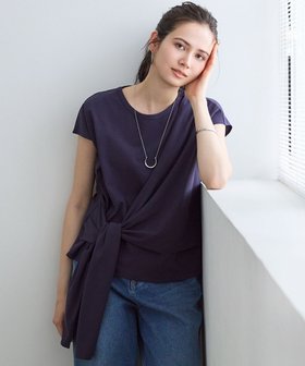 【23区/NIJYUSANKU】 【SLOW/一部店舗限定】ライトツイストコットン サッシュデザイン Tシャツ人気、トレンドファッション・服の通販 founy(ファニー) ファッション Fashion レディースファッション WOMEN トップス・カットソー Tops/Tshirt シャツ/ブラウス Shirts/Blouses ロング / Tシャツ T-Shirts カットソー Cut and Sewn 春 Spring カットソー Cut And Sew シンプル Simple スリーブ Sleeve タンク Tank ドレープ Drape パープル Purple フレンチ French S/S・春夏 Ss・Spring/Summer NEW・新作・新着・新入荷 New Arrivals 夏 Summer 2025年 2025 2025春夏・S/S Ss,Spring/Summer,2025 |ID:prp329100004551979