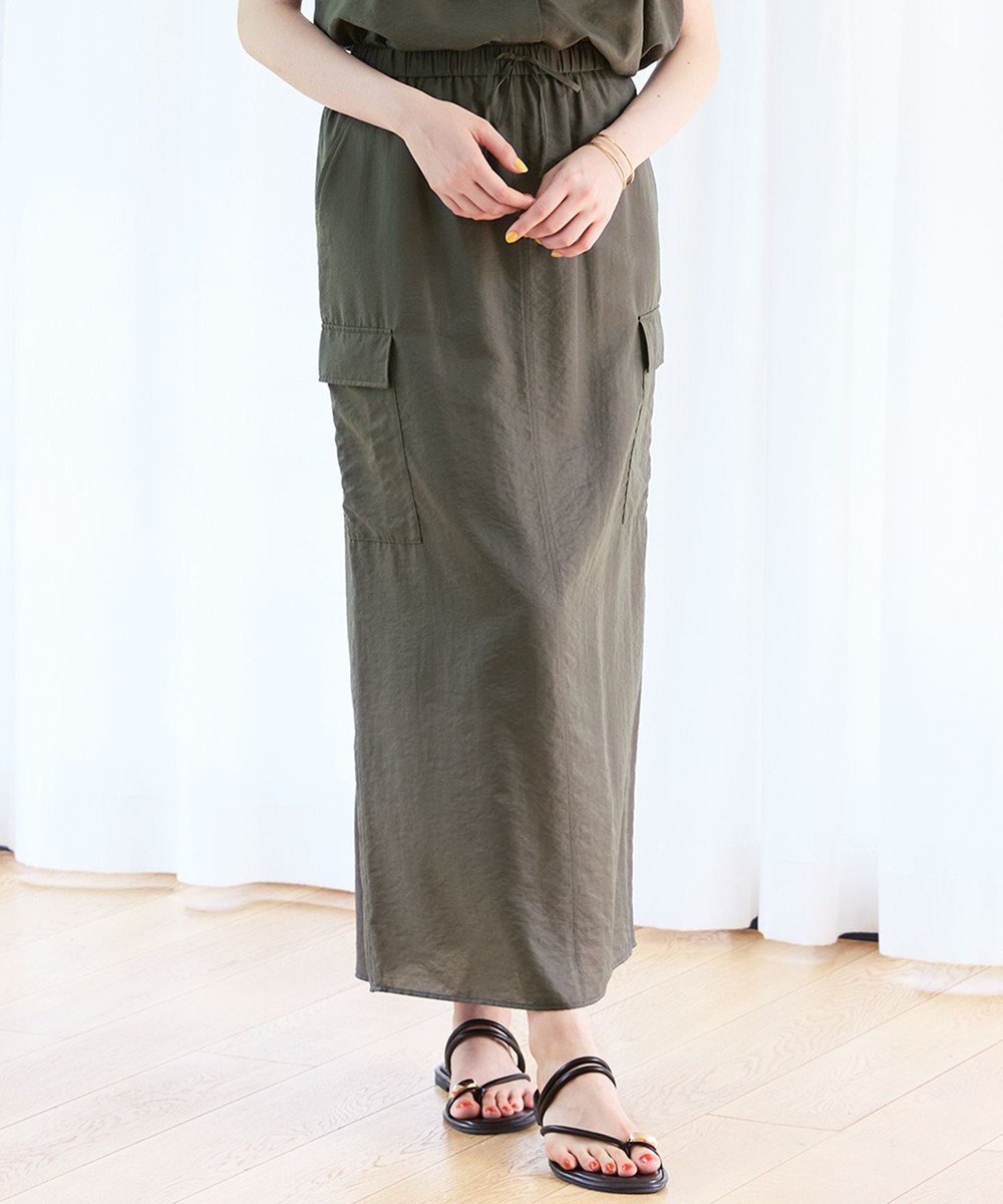 【23区/NIJYUSANKU】の【SLOW/一部店舗限定】ブライトヴィンテージクロス Iライン スカート インテリア・キッズ・メンズ・レディースファッション・服の通販 founy(ファニー) 　ファッション　Fashion　レディースファッション　Fashion for Women　スカート　Skirts　インナー　Innerwear　春　Spring　カーゴパンツ　Cargo Pants, Utility Pants　シアー　Sheer, See-Through　ノースリーブ　Sleeveless, No-Sleeve　フレア　Flare, Flared　ポケット　Pocket, Pocket Detail　ミリタリー　Military, Army Style　リラックス　Relax, Relaxed Fit　ワッシャー　Washer, Crinkled Finish　S/S・春夏　SS, Spring/Summer, Warm Season　おすすめ　Recommended / Our Picks　夏　Summer　エレガント 上品　Elegant　2025年　2025　2025春夏・S/S　Spring/Summer 2025 SS25　グレー系|ID: prp329100004552071 ipo3291000000033711933