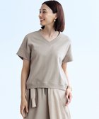 【23区/NIJYUSANKU】の【SLOW/WEB限定】ラスティックテリー Vネック カットソー 人気、トレンドファッション・服の通販 founy(ファニー) ファッション Fashion レディースファッション Fashion for Women トップス・カットソー Cut & Sew Tops シャツ・ブラウス・オフィスカジュアル Elegant Blouses & Button-Ups ロングTシャツ・Tシャツ Longline T-Shirts & Tees カットソー・ベーシックTシャツ Cut-and-Sewn Tops / Stretch Tees & Basics Vネックトップス V-Neck Tops / V-Cut Neckline Shirts 春 Spring カットソー Cut and Sewn Top ランダム Random, Irregular S/S・春夏 SS, Spring/Summer, Warm Season 夏 Summer 2025年 2025 2025春夏・S/S Spring/Summer 2025 SS25 thumbnail ベージュ系|ID: prp329100004552074 ipo3291000000033499950